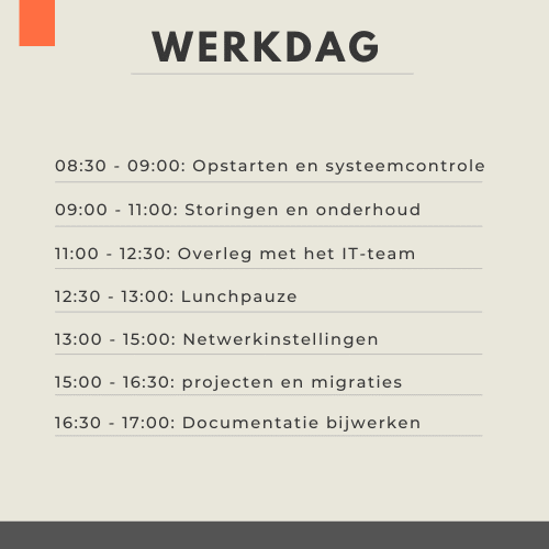 Werkdag netwerkbeheerder