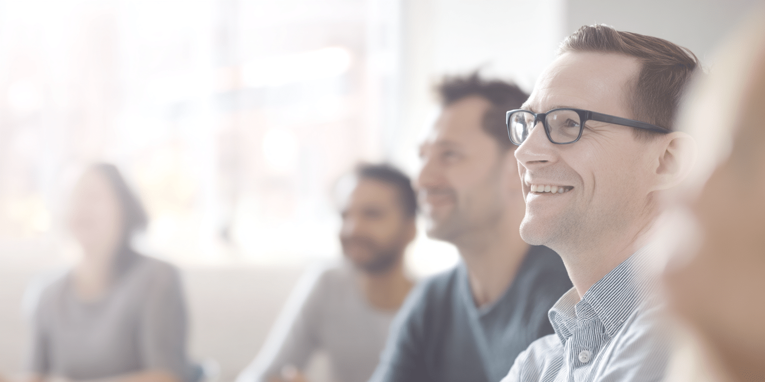 Een groep mensen volgt een IT-training bij Startel.