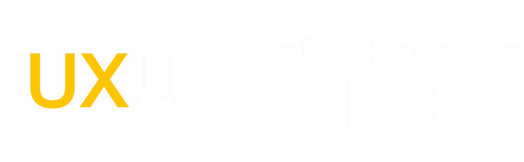 Logo van User Experience United met witte letters.