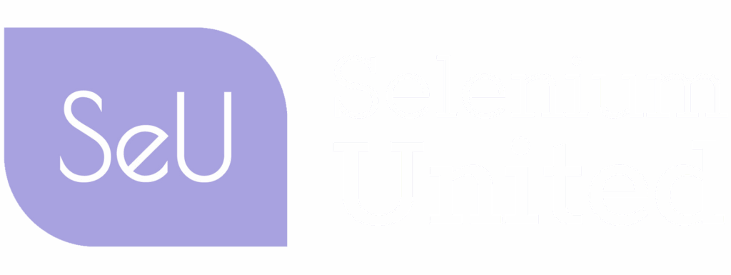 Logo van Selenium United met witte letters.