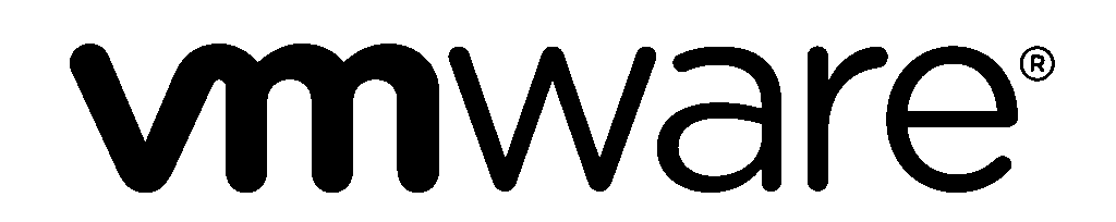 Logo van VMware met zwarte letters.
