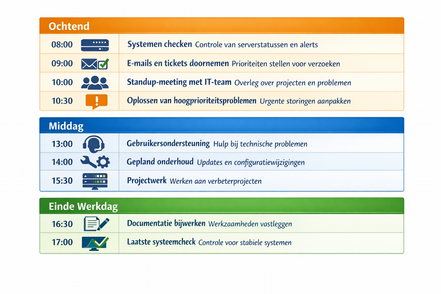 Blog image wat doet een systeembeheerder op een gemiddelde werkdag? tabel