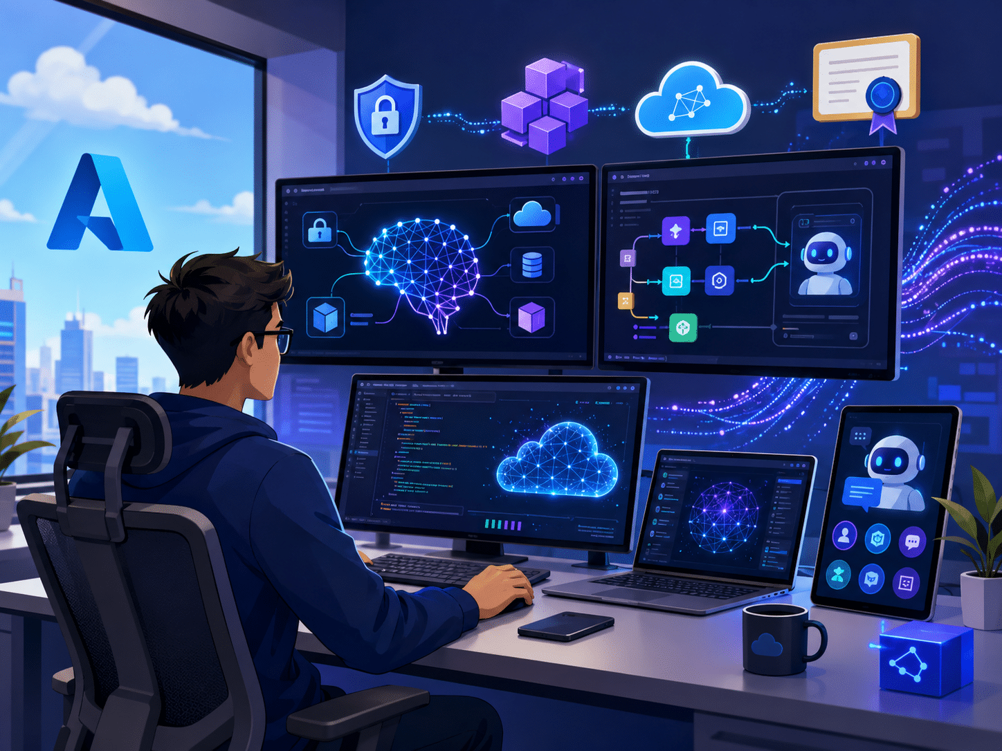 Blog image hoe bereid ik me voor op het Developing AI Apps and Agents on Azure (AI-103) examen?