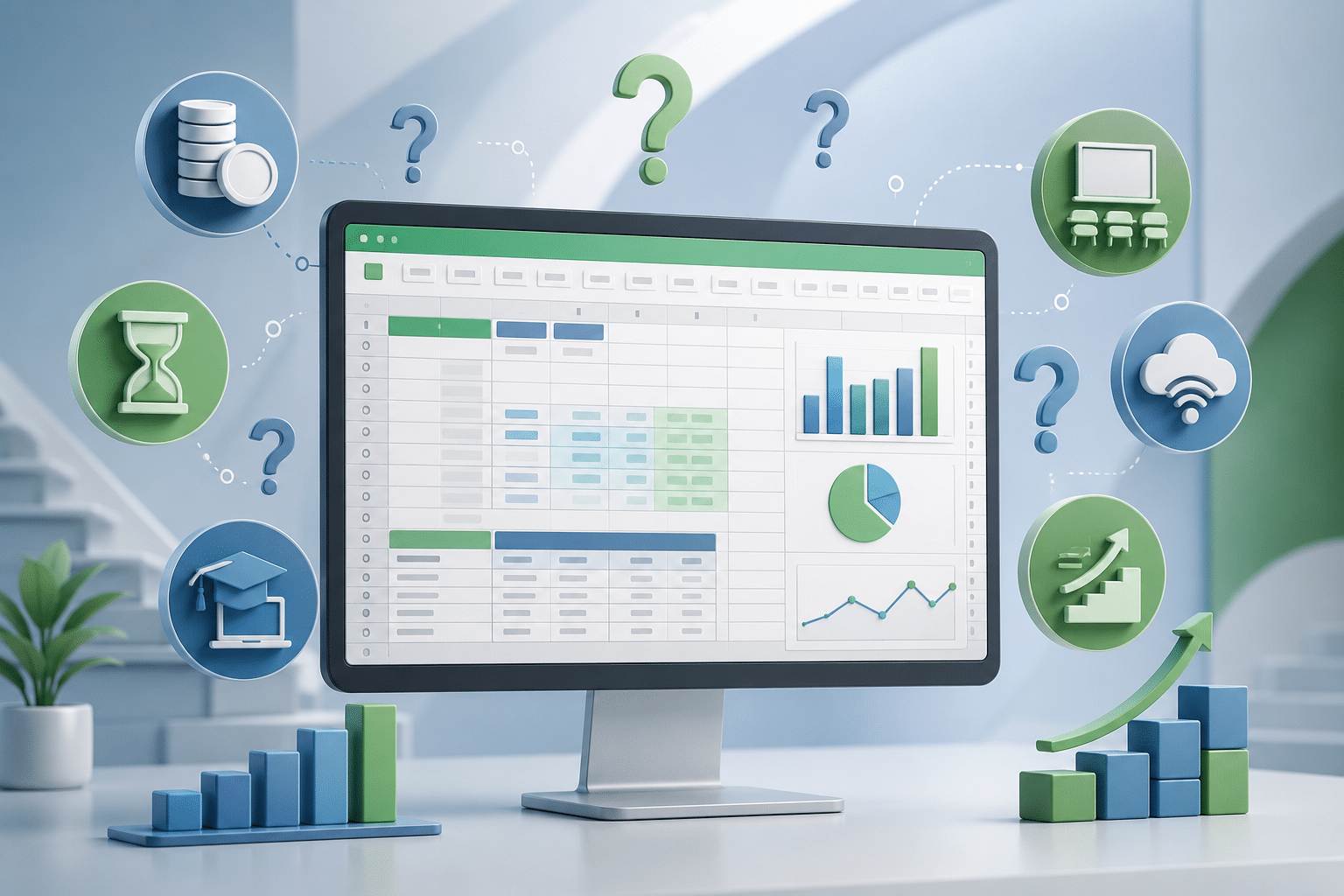 Blog header image voor blog over meest gestelde vragen over Excel Basis.